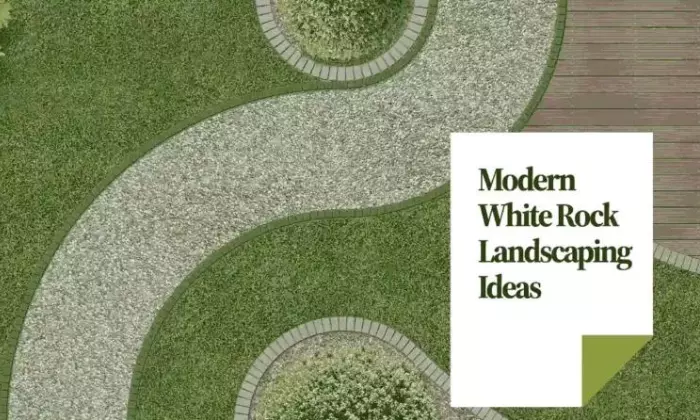 Modern white rock landscaping ideas